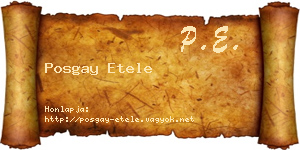 Posgay Etele névjegykártya